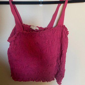 American Eagle Dark Pink Cropped Tank Top
